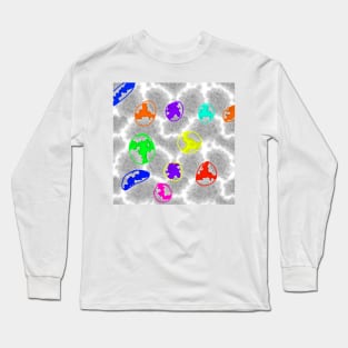 colorful grey abstract texture art Long Sleeve T-Shirt